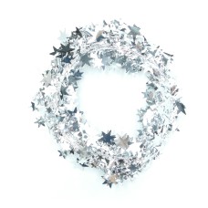 Silver Wire Christmas Garland With Mini Stars, 24.5 Feet Per Roll (Lot of 1 Roll) SALE ITEM